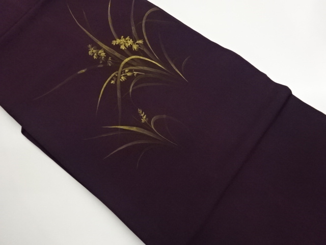 JAPANESE NAGOYA OBI / SHIOZE / KINSAI / FLORAL PLANTS